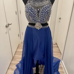 Blue Flare Cocktail Dress, Size 6