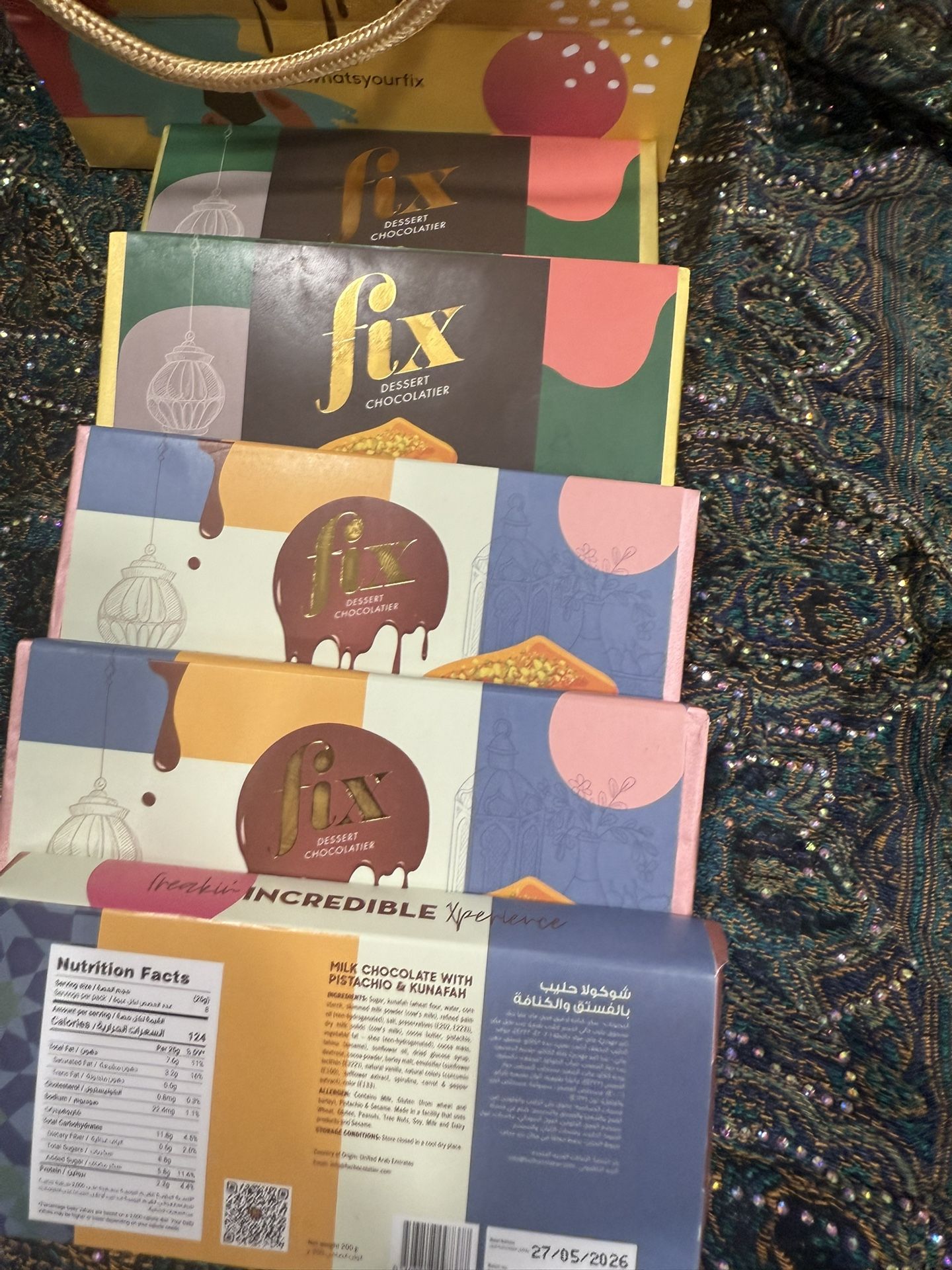 Fix Dubai Chocolate Bar $100 Each