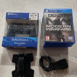 7 PS4 Games, PS4 Controller, And PS4 Charging Stand