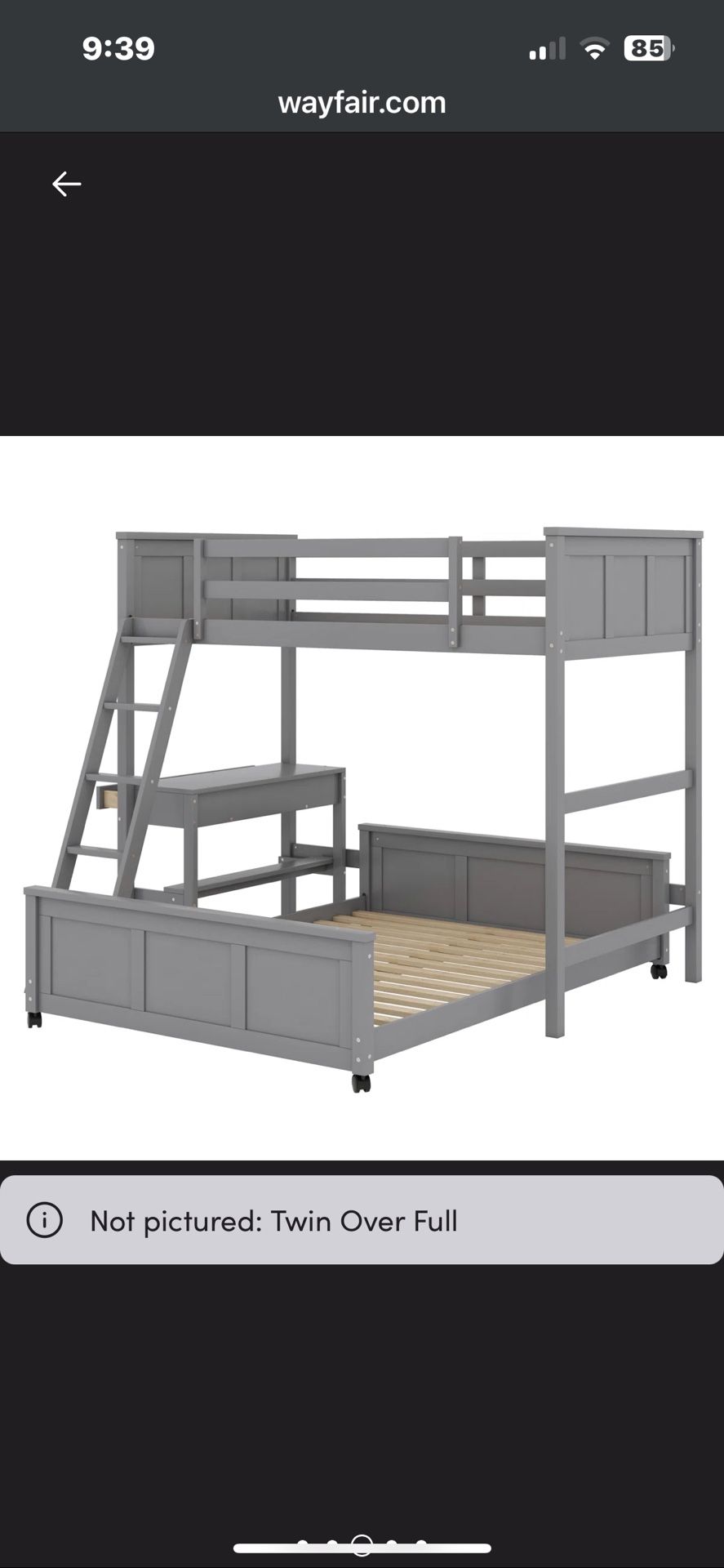 Twin Bunk Bed with Bottom Desk