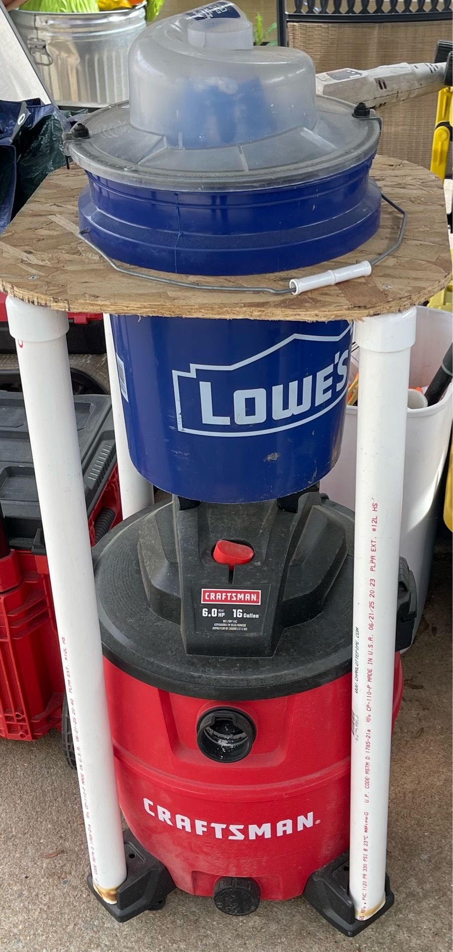 Craftsman shop vac 16 gallon 6.0 hp with dust collector and hose