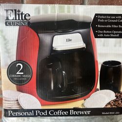 Coffee Brewer With 2 Mugs