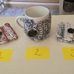 New Handmade Crochet Cup Cozy's