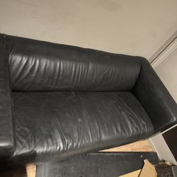Ikea Klippan Loveseat Couch Sofa Black Leather