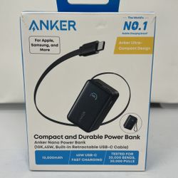 Anker 10000 mAh 45W with Built-In Retractable USB-C Cable