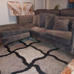 Gray  Sofa  with Pillows