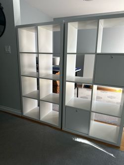 White ikea kallax shelves