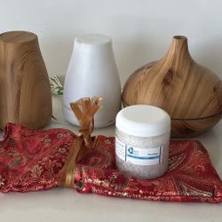 9 Aromatheraphy Items 3 Diffusers 2 Candles 2 Body Lotion 1 Sea Salt  1 Pillow
