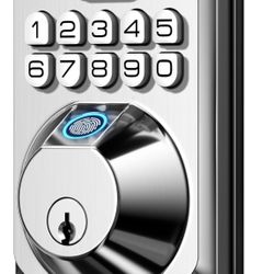 TEEHO TE002 Cerradura de puerta de huella dactilar, cerradura de puerta de entrada sin llave, cerrojo de seguridad con teclado electrónico, cerraduras