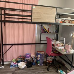 Twin Bed Frame With Desk Attachment 