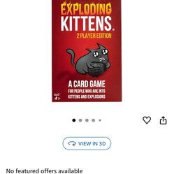 Exploding Kittens 2 Player card Game •New•