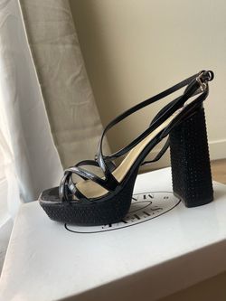 Steve Madden Black Platform Block Heel Sandals