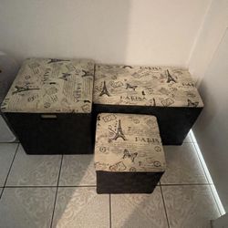 3 Paris Ottomans
