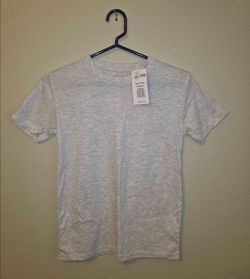 Seeded & Sewn - Boys - Medium - T-Shirt - Short Sleeve - Cotton - Light Gray (New)
