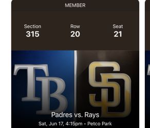 San Diego Padres va Tampa Bay Rays June 17th
