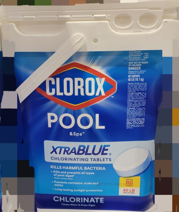 Clorox Xtra Blue Pool And Spa Chlorine Tabs 40Lbs