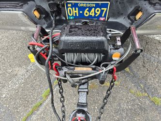 12,000 lb winch with remote extended receiver for a trailer
