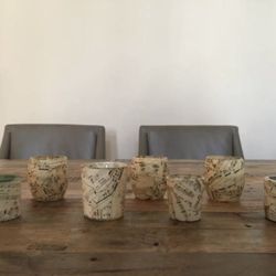 7 Music Sheet Covered Votive Candle Holders