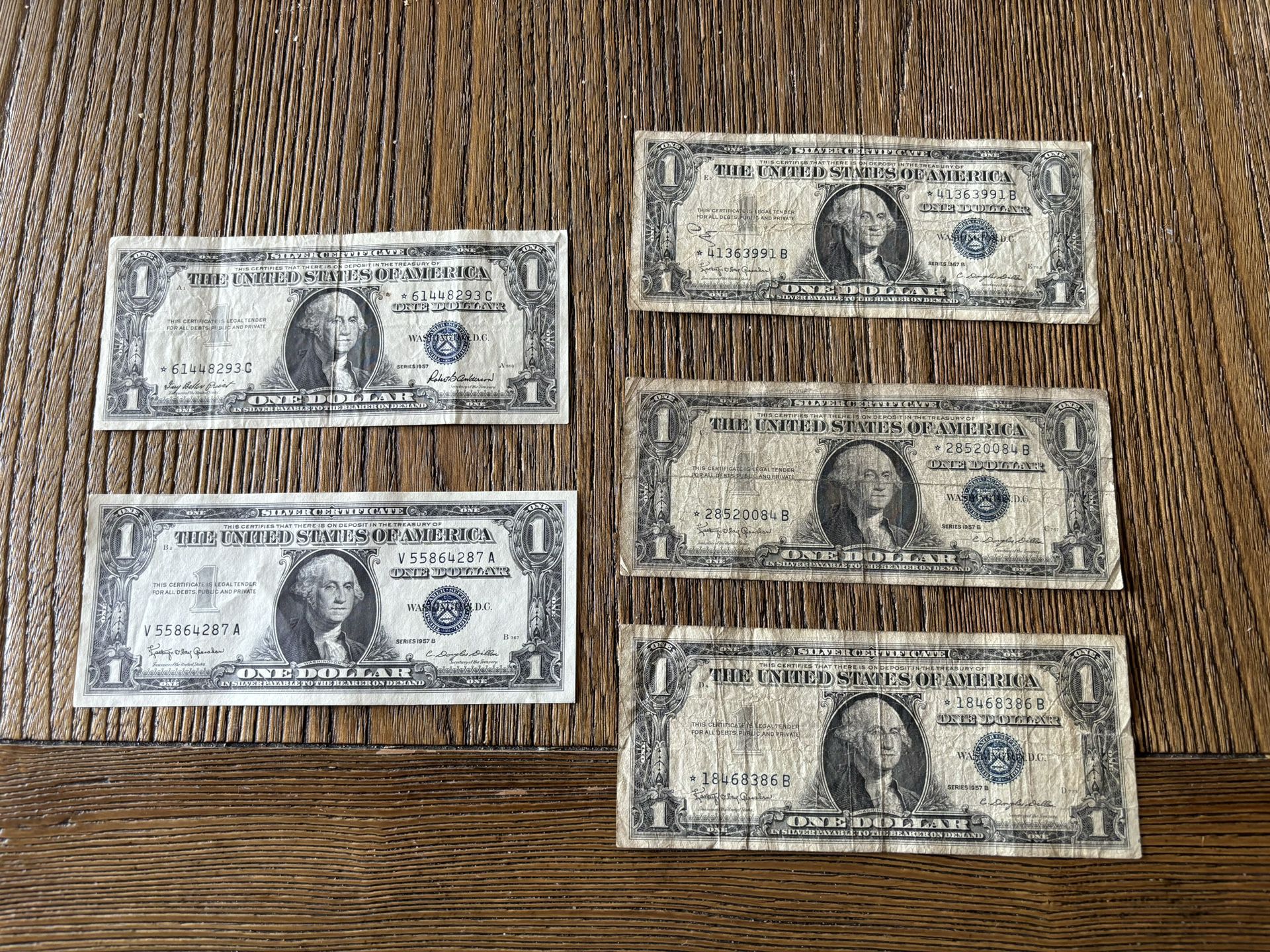 1957 Blue Star US Silver Certificates