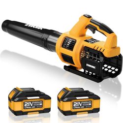 New-21V Cordless Leaf Blower, Powerful Turbo Mode & 550 CFM, 2×3.0Ah Batteries & Fast Charger, Lightweight Electric Leaf Blowers for Lawn Care, Patio,