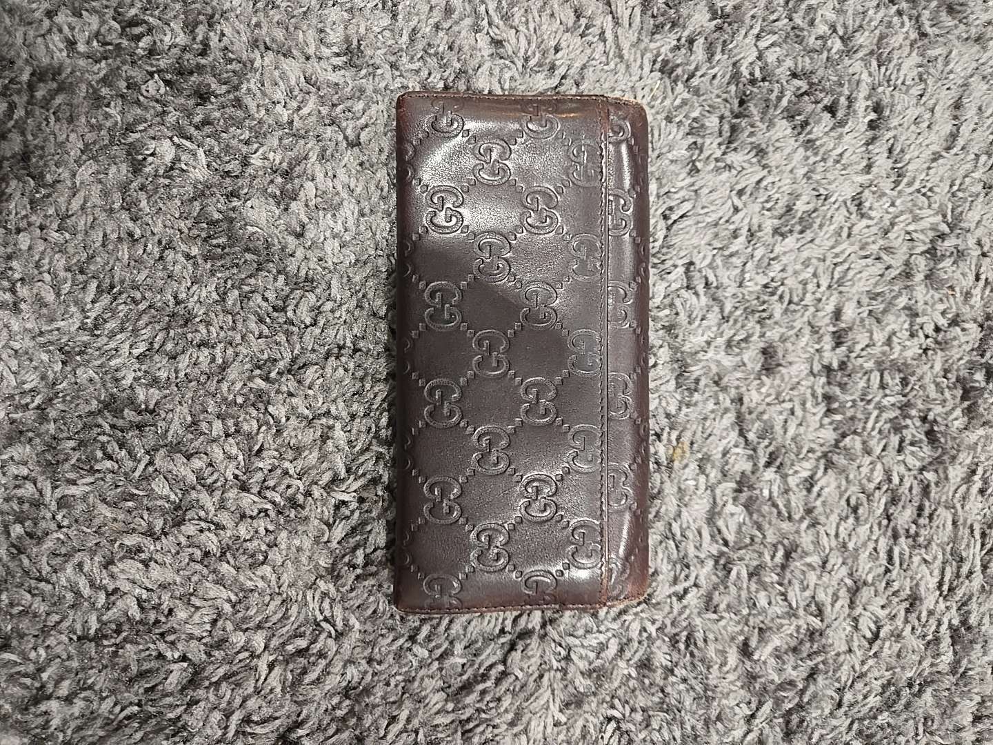 GUCCI long wallet leather Brown men's 233112 Used