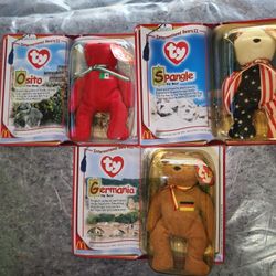 ty beanie babies mcdonalds international bears Osito, Spangle, and Germania