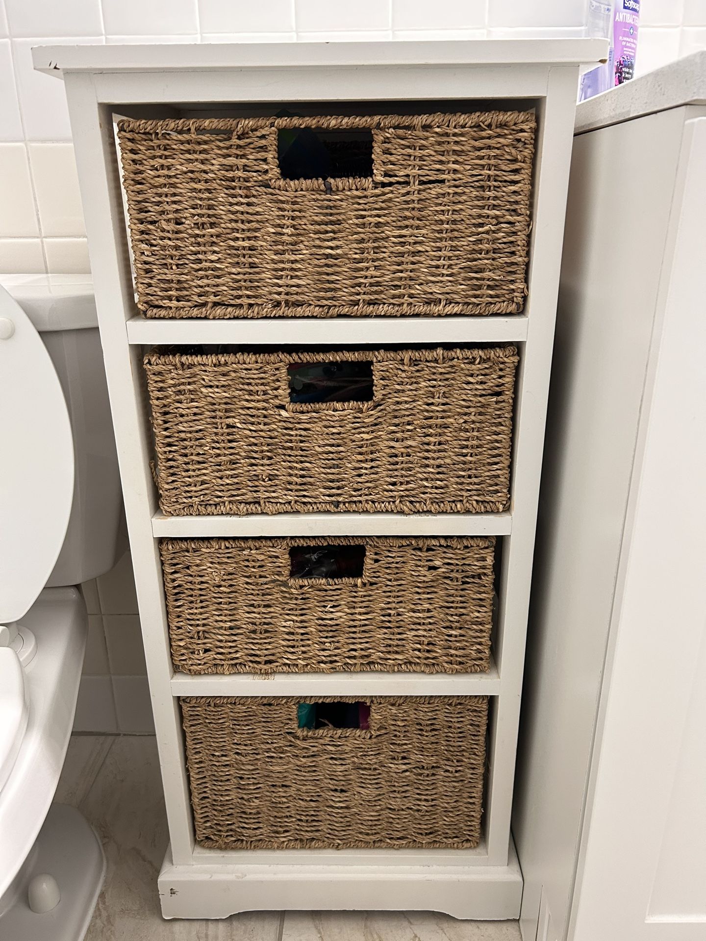 Wicker Basket  Small  Storage Cabinet