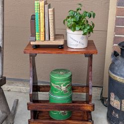 Vintage Cottagecore Solid Wood End Accent Table 