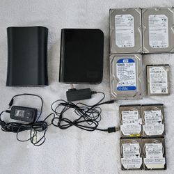 2TB & 1TB External Hard Drives + 8 Raw Drives = 5.5TB Total Storage

