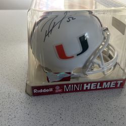 Ray Lewis Signed Miami Hurricanes Mini Helmet 