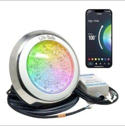 Life-Bulb Smart Pool LED Pool Lights for Inground Pool, Wall Mounted, Color Changing with Remote - 75ft Cable, Works with Remote or Phone App - iOS/An