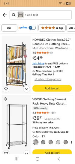 Sturdy VEVOR metal clothing garment rack is black