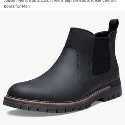 Jousen Men's Boots Casual Mens Slip On Boots Ankle Chelsea Boots for Men