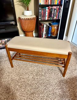 Shoe Bench Entryway Bamboo Shoe Rack (31" wide, 16" deep, 12" high)