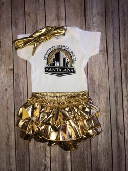 Glittered Santa Ana onesie outfit