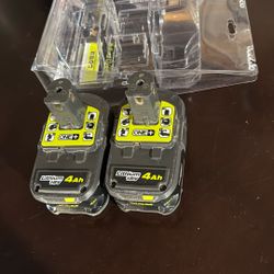 2x 4 Ah Ryobi Batteries