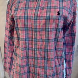Ralph Lauren Boys L (14-16) Plaid Button Down  Shirt