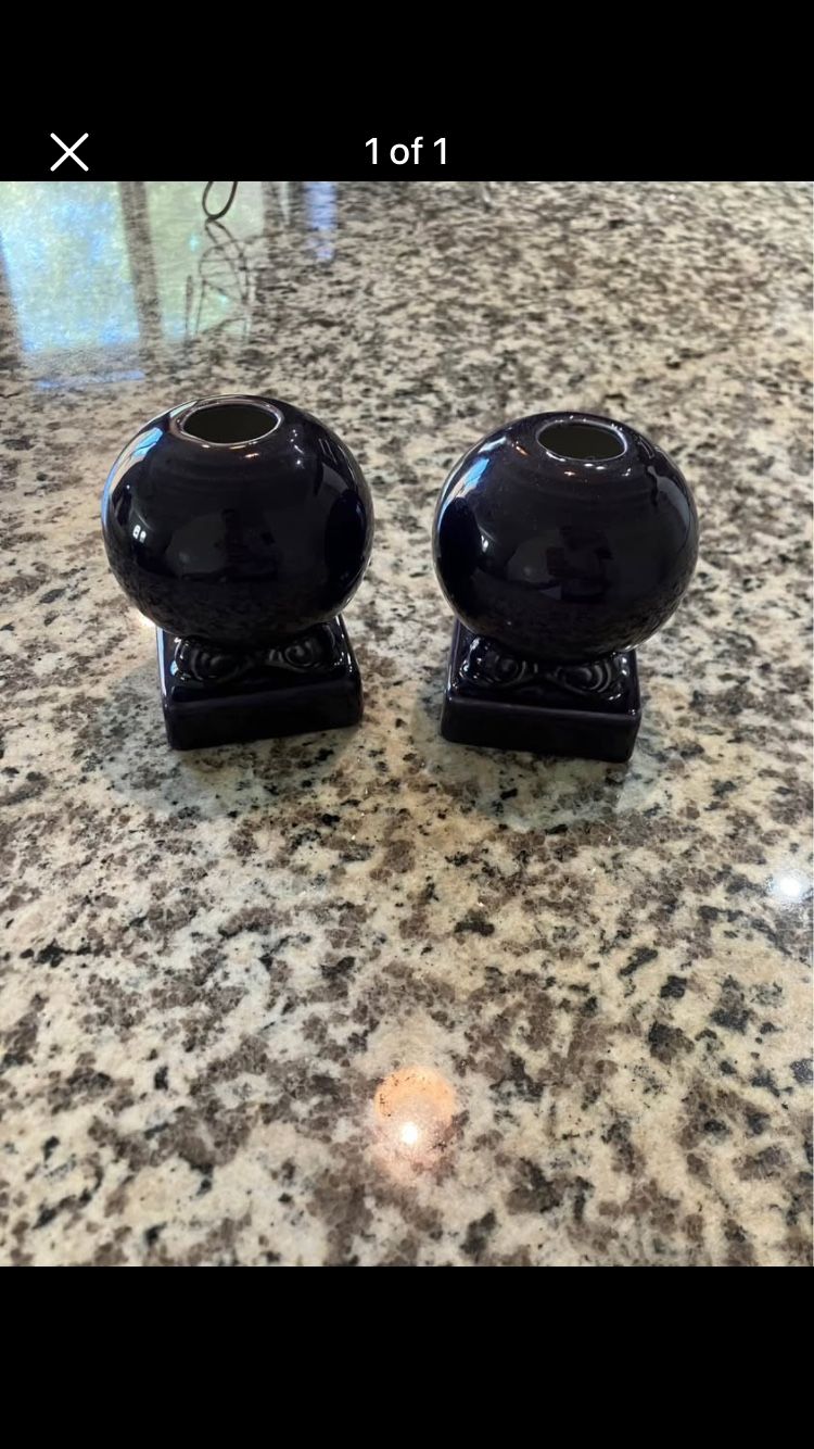 Plum Fiesta Candlestick Holders