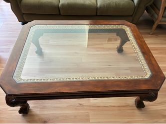 Glass top coffee table