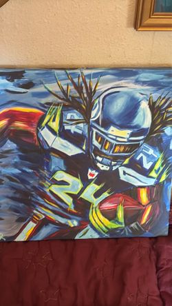Football Player #24 Original Acrylic Canvas Painting