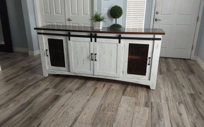 Beautiful 79" farmhouse/rustic TV stand