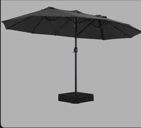 Gray Patio Outdoor Umbrella Double Sided Large Umbrella