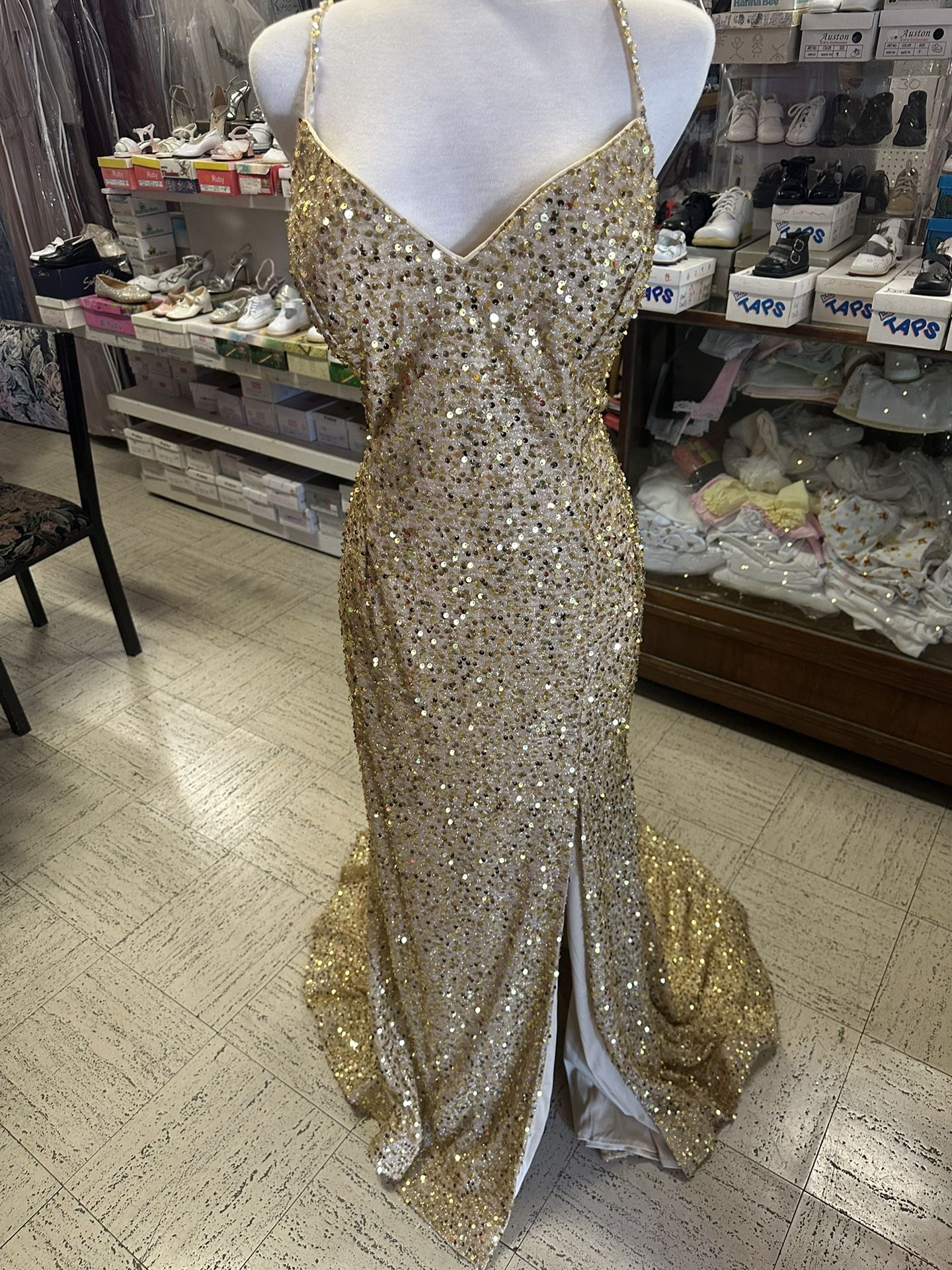 Gold Sequin Formal Dress