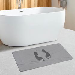 Brandnew  Stone Bath Mat, Natural Premium Diatomaceous Earth Bath Mat, Non Slip Stone Shower Mat, Easy to Clean (23.6 x 15.4 Darkgrey)