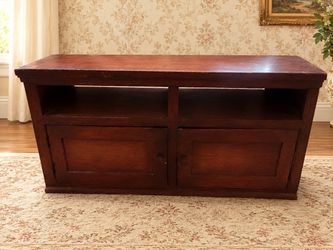 Wood TV Stand Media Console with Cabinet
