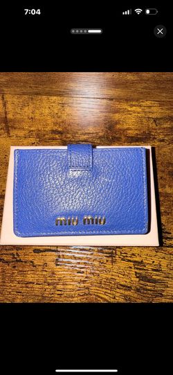 Blue Miu Miu Card Case Holder