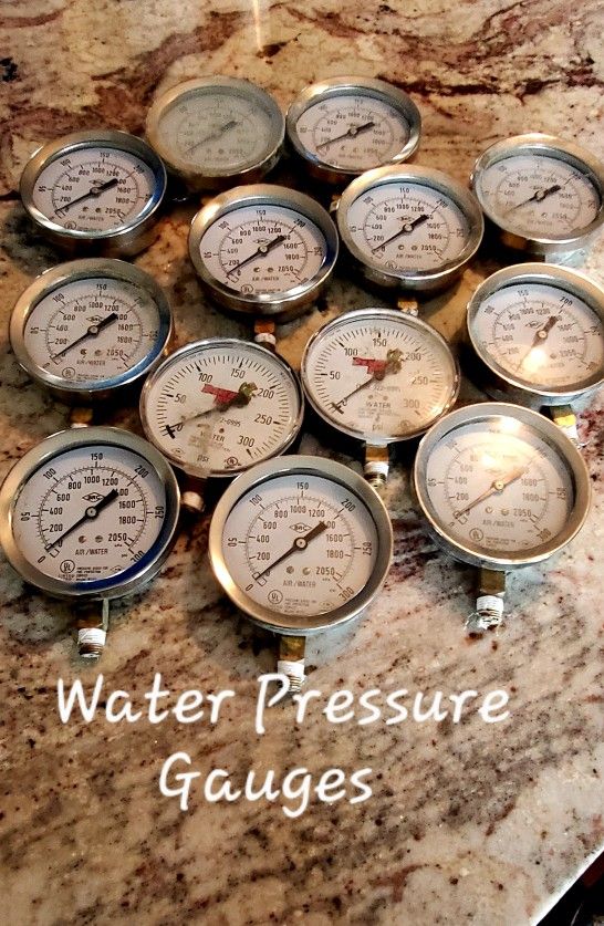 4" Water Pressure Gauges Sold Seperatley