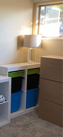 IKEA TROFAST storage units with bins