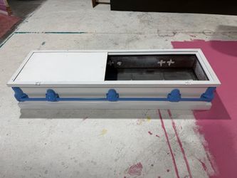 White and Blue Coffin