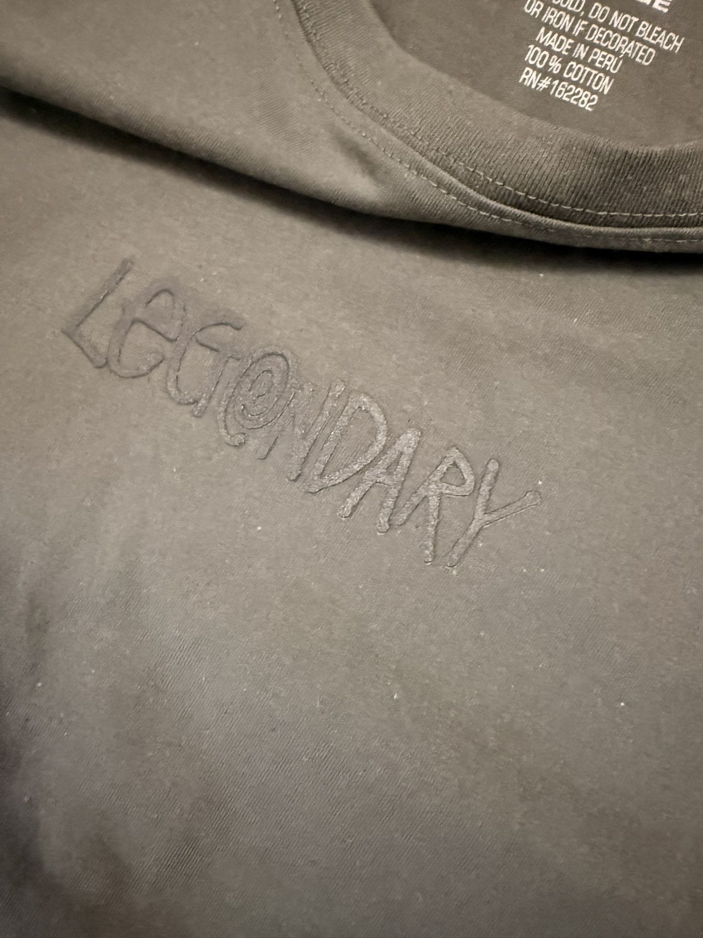 LEGENDARY SHIRT MULTIPLE SIZES, TEXT FOR QUESTIONS